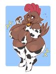 2025 alpha_channel animal_print animal_print_bikini animal_print_thigh_highs anthro avian big_breasts bikini bird bottom_heavy breasts brown_body brown_feathers chicken clothing cow_print cow_print_bikini cow_print_bra cow_print_elbow_gloves cow_print_thigh_highs digital_media_(artwork) feathers female galliform gallus_(genus) hi_res huge_breasts huge_hips huge_thighs legwear nervous pattern_bikini pattern_clothing pattern_legwear pattern_swimwear pattern_thigh_highs penny_jenkins_(simplifypm) phasianid pokebraix short_stack solo swimwear thick_thighs thigh_highs two-piece_swimsuit wide_hips