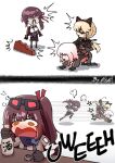  4girls angry brown_hair chasing chibi crying crying_with_eyes_open dominatrix drunk english_text female_commander_(girls&#039;_frontline) girls&#039;_frontline girls&#039;_frontline_2:_exilium goggles goggles_on_head groza_(girls&#039;_frontline_2) holding holding_riding_crop leather_suit long_hair makiatto_(girls&#039;_frontline_2) mayling_shen_(girls&#039;_frontline_2) multiple_girls official_alternate_costume ots-14_(girls&#039;_frontline) phsueh project_n.e.t. riding riding_crop surprised tears wa2000_(girls&#039;_frontline) 