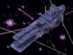  artist_request battle beam_cannon contrail earth_federation_space_forces explosion firing gundam highres machinery missile missile_pod mobile_suit_gundam radar radio_antenna salamis_class science_fiction space spacecraft star_(sky) window zero_gravity 