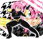 amy_rose anthro big_breasts black_widow_(marvel) breasts cosplay curvy_figure eulipotyphlan female femme_fatale fighting_pose hedgehog hi_res hourglass_figure lirudraw mammal marvel pose sega solo sonic_the_hedgehog_(series) spy spy_suit
