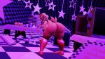 16:9 5_fingers animatronic anthro beakless big_butt black_eyes blush blush_stickers butt butt_focus checkered checkered_background checkered_floor clothing container decoration detailed_background eyebrows eyelashes feathers female fingers five_nights_at_freddy&#039;s five_nights_at_freddy&#039;s_2 giygas94 glistening glowing glowing_eyes grinning_at_viewer hair half-closed_eyes hand_sign hat headgear headwear hi_res leaning leaning_forward looking_at_viewer looking_back lovetaste_chica machine narrowed_eyes nude nude_anthro nude_female party_hat pattern_background pizza_box plushie presenting presenting_hindquarters purple_background rear_view robot scottgames sharp_teeth simple_background smile smiling_at_viewer solo star_decoration tail tail_feathers teeth thick_thighs toy_chica_(fnaf) white_eyes widescreen yellow_body