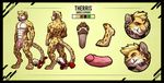  2017 4_toes abs amur_leopard anthro back_muscles balls barefoot bell biped black_border blonde_hair border brown_fur brown_pawpads brown_spots brown_tail cheek_tuft chest_tuft claws color_swatch digital_media_(artwork) digitigrade erection eyebrows feline flaccid fur green_eyes hair hi_res humanoid_penis leopard leopard_spots long_tail looking_at_viewer male mammal model_sheet multicolored_fur multicolored_tail multiple_angles muscular muscular_male nude pawpads paws pecs penis pink_nose pink_penis retracted_foreskin ribbons short_hair simple_background smile smirk solo sorakirbys spots spotted_fur spotted_tail standing tail_bow tail_ribbon therris toe_claws toes tuft uncut vein veiny_penis white_balls white_claws white_fur white_tail yellow_background yellow_fur yellow_tail 