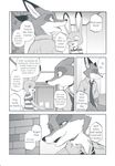  2016 anthro canine clothed clothing comic dialogue disney dogear218 duo english_text female fox greyscale judy_hopps lagomorph male mammal manga monochrome nick_wilde rabbit screentone text translated zootopia 