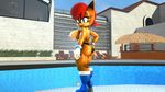  2017 3d_(artwork) anthro areola big_breasts big_butt breasts butt chipmunk clothed clothing digital_media_(artwork) erect_nipples female lowkeydiag mammal nipples rodent sally_acorn solo sonic_(series) topless 