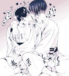  2boys anal ass ass_juice blush cum doudanuki_masakuni erection eyes_closed fingering handjob kiss male_focus mikazuki_munechika multiple_boys ouse_(otussger) penis penis_grab sitting sweat tagme testicles touken_ranbu yaoi 