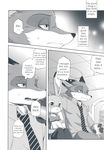  2016 anthro canine clothed clothing comic dialogue disney dogear218 duo english_text female fox greyscale judy_hopps lagomorph male mammal manga monochrome nick_wilde rabbit screentone text translated zootopia 