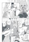  2016 anthro canine clothed clothing comic dialogue disney dogear218 duo english_text female fox greyscale judy_hopps lagomorph male mammal manga monochrome nick_wilde rabbit screentone text translated zootopia 