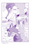  2016 anthro canine comic dialogue disney dogear218 duo english_text female fox judy_hopps lagomorph male male/female mammal manga monochrome nick_wilde nude purple_theme rabbit screentone text translated zootopia 