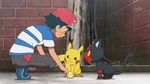  1boy animated animated_gif berry cat dizzy food grin litten pikachu pokemon pokemon_(anime) pokemon_sm pokemon_sm_(anime) satoshi_(pokemon) 