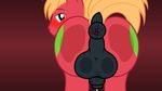  2017 absurd_res backsack badumsquish balls big_macintosh_(mlp) blush butt cutie_mark dock equine feral friendship_is_magic green_eyes hair hi_res horse looking_at_viewer looking_back male mammal my_little_pony penis pony raised_tail rear_view solo 