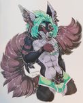  anthro briefs bulge canine clothing looking_at_viewer male mammal muscular pubes seamen solo traditional_media_(artwork) underwear 