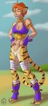  abs absurd_res armor bandage bottomless breath_of_fire claws clothed clothing feline female gloves hi_res hybrid katt_(breath_of_fire) mammal muscular sacrificabominat slit_pupils tiger video_games yellow_eyes 