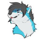  2017 alpha_channel anthro black_hair black_nose blue_eyes blue_fur blue_hair blue_highlights canine cheek_tuft digital_media_(artwork) dog eyebrows fangs front_view fur hair headshot_portrait highlights husky icon looking_away male mammal mouth_hold multicolored_fur multicolored_hair open_mouth pen portrait short_hair simple_background snout solo transparent_background tuft two_tone_fur two_tone_hair white_fur yuniwolfsky 