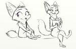  2016 anthro canine disney duo fan_character female fox fur isabelle_wilde male mammal purple_eyes sketch trashasaurusrex 