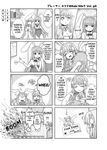  =d animal_ears bunny_ears bunnysuit carrot comic english erina_(rabi-ribi) explosion fairy fairy_wings greyscale hand_on_another's_head highres hug kfcloud long_hair monochrome multiple_girls official_art rabi-ribi ribbon_(rabi-ribi) rumi_(rabi_ribi) sign wings |_| 