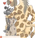  &lt;3 big_butt black_hair brown_fur brown_hair butt eifle_le&#039;eif_(notactuallyhere) female female/female from_behind_(disambiguation) fur giraffe hair happy hyena iya_hyte_(notactuallyhere) mammal notactuallyhere spots standing upset yellow_fur 