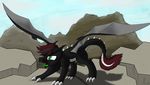  claws dragon fan_character green_eyes hoi~poi horn male mountain scales wings 