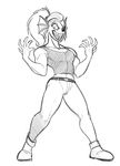  2017 anthro eye_patch eyewear female fish grin marine mickeymonster muscular muscular_female smile solo teeth undertale undyne video_games 