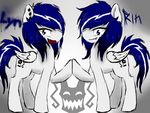  blue_eyes equine fan_(disambiguation) fan_character female fist_bump fur hoi~poi horse male mammal pony sharp_tooth sibling smile twins white_fur wings 