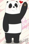  &lt;3 2017 absurd_res anthro aurapup bear black_fur cartoon_network english_text fur hi_res male mammal panda panda_(character) signature simple_background solo standing text waving we_bare_bears white_fur 