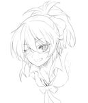  blush commentary_request grin idolmaster idolmaster_cinderella_girls inue_shinsuke jougasaki_mika monochrome one_eye_closed portrait school_uniform sketch smile solo white_background 