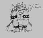  anthro bowser humanoid_penis kneeling koopa looking_at_viewer male mario_bros monochrome muscular nintendo penis scalie serex sketch smile solo thick_penis tongue tongue_out uncut video_games 