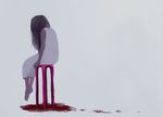  barefoot blood character_request dress full_body highres long_hair met-tha sitting solo stool yume_nisshi 