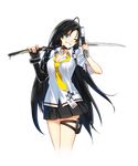  1girl black_hair breasts closers solo yuri_seo 