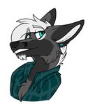  anthro canine clothed clothing fur hair looking_at_viewer male mammal simple_background smile solo topazxwolf white_background 