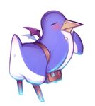  anthro avian beak bird blush clothing disgaea mammal membranous_wings penguin prinny simple_background solo video_games wings 
