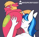 2017 anal anthro anthrofied balls big_macintosh_(mlp) blue_hair butt cutie_mark dock duo equine eyes_closed friendship_is_magic hair hi_res horn horse male male/male mammal my_little_pony nude oral pony rimming sex shining_armor_(mlp) simple_background tongue tongue_out unicorn whisperfoot 