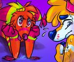  2017 abstract_background anthro bandetto big_eyes canine clothing crown cute dog duo embarrassed fox fur girly gradient_background hi_res idoodle2draw inflatable lapfox_trax living_inflatable lying male male/male mammal multicolored_fur nude on_side orange_skin pi&ntilde;ata pool_toy puppy_eyes purple_fur red_fur romantic_couple signature simple_background starry_eyes sweat sweat_drops the_quick_brown_fox tongue tongue_out translucent white_skin 