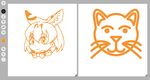  animal animal_ears bow bowtie cat commentary_request comparison google_autodraw kemono_friends lineart serval_(kemono_friends) serval_ears short_hair sketch smile whiskers yoshizaki_mine 