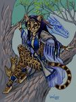  2010 cat clothing dragon ear_piercing feline female feral mammal ocelot piercing spirit susan_van_camp tree wings 