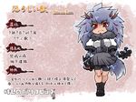  abhorrent_beast bike_shorts bloodborne blue_hair boots character_name claws electricity fur_trim glaring gloves kemono_friends long_hair looking_at_viewer messy_hair monster_girl parody personification red_eyes school_uniform solo spiked_hair spikes tail torn_clothes translation_request wolf_girl wolf_tail yagi_mutsuki 