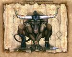  bovine cattle ear_piercing facial_piercing hooves horn male mammal nose_piercing nose_ring piercing rog_minotaur solo weapon 