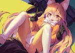  :p animal_ears arms_at_sides black_footwear black_gloves black_legwear black_skirt blonde_hair bow bowtie breasts buttons chunrijun_(springer) commentary_request ezo_red_fox_(kemono_friends) feet fox_ears fox_tail from_above fur-trimmed_sleeves fur_trim gloves hair_between_eyes jacket kemono_friends lap_pillow legs legs_up long_hair long_sleeves lower_body lying medium_breasts miniskirt multicolored multicolored_clothes multicolored_legwear multiple_girls necktie no_shoes on_back orange_jacket out_of_frame panties panties_over_pantyhose pantyhose pleated_skirt seiza shoes silver_fox_(kemono_friends) sitting skirt smile solo_focus tail toe_scrunch tongue tongue_out underwear upskirt very_long_hair white_bow white_neckwear white_panties white_skirt yellow_eyes yellow_neckwear 