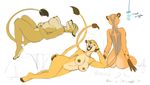  anthro armpits breasts c4camel feline female fur group lion mammal nipples nude open_mouth sketch smile wide_hips woadedfox yawn 