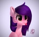  big_eyes brown_eyes equine fur hair horse little_tongue mammal my_little_pony pink_fur poisewritik pony purple_hair smile tongue tongue_out 