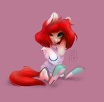 clothing equine fur hair horse mammal my_little_pony one_eye_closed pink_fur poisewritik pony red_fur red_hair red_tail smile tongue tongue_out wink 