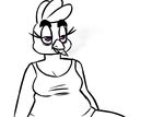  2016 alternate_species anthro avian bird chica_(fnaf) chicken clothed clothing drugs female five_nights_at_freddy&#039;s furrification half-closed_eyes inkyfrog marijuana purple_eyes restricted_palette shirt simple_background solo stoned tank_top video_games white_background 