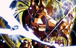  1boy armor episode_g gold_saints knights_of_the_zodiac lightning saint_seiya saint_seiya_episode_g taurus_aldebaran 