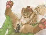  2017 4_toes animal_genitalia anthro balls barefoot beige_nipples big_tail biped black_penis bound brown_fur brown_hair brown_tail colored_pencil_(artwork) duo erection fangs feline first_person_view fully_sheathed fur glans green_eyes green_scales green_stripes hair hands_above_head hands_tied humanoid_penis imminent_sex jason_(mestiso) leg_grab lizard long_tail male male/male male_pov mammal multicolored_fur multicolored_tail navel nipples nude open_mouth pawpads paws penis pink_nose pink_pawpads reptile saber-toothed_cat sabertooth_(feature) scales scalie sheath short_hair shoulder_stand sicklyhypnos signature striped_scales stripes tail_wraps tan_balls tan_fur tan_tail toes traditional_media_(artwork) upside_down wraps 