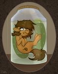  asphyxiation brown_background brown_fur brown_hair cutie_mark drowning equine fan_character female feral food fur hair hooves horse mammal marsminer my_little_pony pickles_(food) pony simple_background solo venus_spring vinegar yellow_eyes 