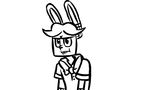  2016 animated animatronic anthro black_and_white bonnie_(fnaf) bow_tie buckteeth five_nights_at_freddy&#039;s five_nights_at_freddy&#039;s_2 grumpy inkyfrog lagomorph machine male mammal monochrome plushie rabbit robot simple_background solo teeth toy toy_bonnie_(fnaf) video_games white_background 