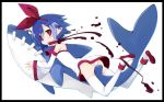  1girl ass bare_shoulders blue_hair blush bow detached_sleeves disgaea hair_bow iwasi-r looking_at_viewer panties pleinair pointy_ears red_eyes shark short_hair solo thighhighs underwear very_short_hair white_legwear white_panties 