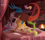  &lt;3 2017 anus bed bedroom black_hair blue_feathers blue_penis blush butt claws collaboration cutie_mark discord_(mlp) dock draconequus duo equine eye_contact facial_hair feathered_wings feathers female feral fetlocks fireplace friendship_is_magic fur goatee hair hooves horn inside kissing lillayfran long_hair lying male male/female male_penetrating mammal membranous_wings multicolored_hair multicolored_tail my_little_pony on_back on_bed penetration penis pillow princess_celestia_(mlp) pussy sex stepandy tail_tuft tuft underhoof vaginal vaginal_penetration white_feathers winged_unicorn wings 