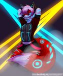  allenfoxtail canine club_(disambiguation) diegojhol fishnet fox girly glowing glowing_eyes hi_res male mammal mini_short neon rave smoke 