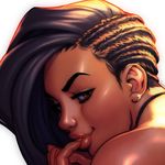  1girl cornrows dark_skin face laura_matsuda lips nail_polish nails robert_porter smile solo street_fighter street_fighter_v 