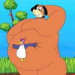 1:1 ambiguous/ambiguous ambiguous_gender anatid annoyed anseriform anthro avian back_fat back_rolls backfat beak belly belly_squish big_belly big_breasts big_butt bird black_body black_collar black_ears black_fur black_nose bloat bloated bloodhound blue_body blue_feathers blue_sky bodily_fluids breasts bubble_butt butt canid canine canis clenched_teeth collar dirt domestic_dog duck duck_hunt duck_hunt_dog duck_hunt_duck duo embarrassed fat_folds fat_rolls fat_shaming feathers feet feral fur grass hand_behind_head hi_res huge_belly hunting_dog love_handles mammal membrane_(anatomy) nintendo nude obese obese_ambiguous obese_anthro orange_body orange_fur overweight overweight_ambiguous overweight_anthro overweight_feral plant pudge purple_body purple_feathers scent_hound sky squish sweat sweatdrop tan_body tan_fur tan_muzzle teeth thick_thighs toes tree webbed_feet white_body white_feathers wolfox90210 yellow_beak yellow_feet